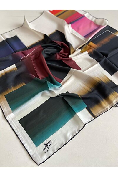 Aker Polyester Scarf 51816 Green Mixed Pattern