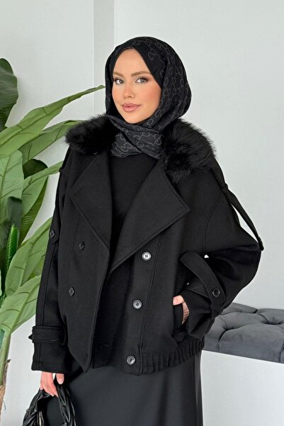 Hazamoda Şapcă din blană Şarlıt neagră