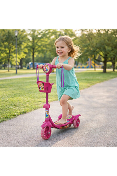 Scooter سكوتر أطفال ثلاثي العجلات مع سلة أمامية وتصاميم كرتونية - مثالي للأول...