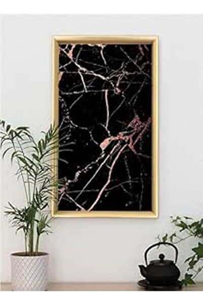 Generic Wall Art with Black Golden Marble Design