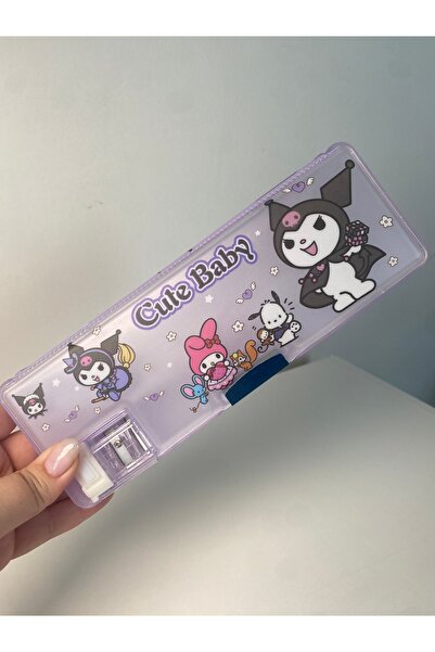 İnci Sanrio Kuromi Kalmetraşlı Kutu Kalemlik Kalem Kutusu Kawaii Sevimli
