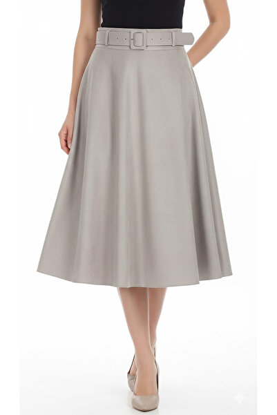 SORALLİNE KADIN 75 CM BOYUNDA KIŞLIK KLOŞ ETEK 780 CROCODIL DESEN KADİFE ASTARLI