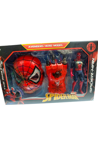 Minimola قناع الرجل العنكبوت + قفازات + مجموعة شخصيات مضيئة في علبة