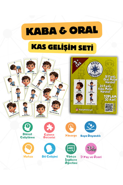 - Kaba & Oral Kas Gelişim Seti (42 Farklı Hareket- Toplam 30 Kart)