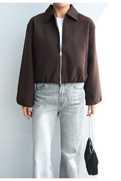 HARMONISTIL Kahverengi Bomber Ceket