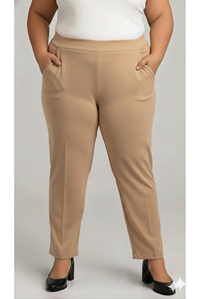 AKŞEN GİYİM Transverse Lengthwise Stretch Fabric Large Size, Two Pockets, Cla...