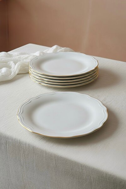 qtahya homes queen of kütahya Luxury 6-Person Porcelain Serving Plate Set Gol...