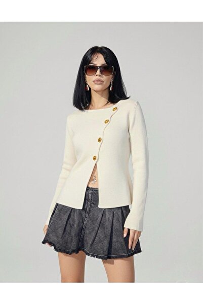 Volumex Gold Button Detailed Cardigan