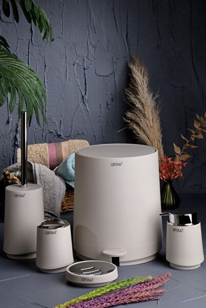 AROW Vona Acrylic Cream 5 Piece Bathroom Set