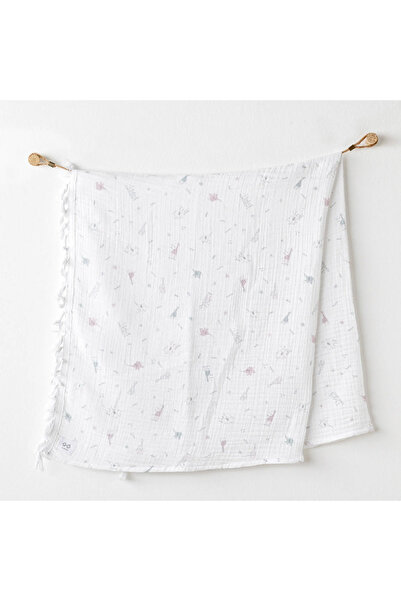 andywawa Andy Wawa Müslin Örtü Love Family 105x120cm Ekru