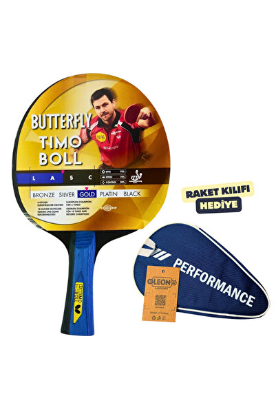 BUTTERFLY Timo Boll Gold Masa Tenisi Raketi ITTF Onaylı - Raket Kılıflı