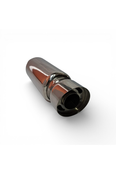 Universal Tobă de eșapament sport rotundă și teșită din oțel inoxidabil cu am...