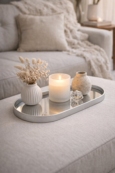 Evila Dekoratif Aynalı Sunum Tepsisi – Modern Sunum ve Organizasyon Tepsisi 30cm