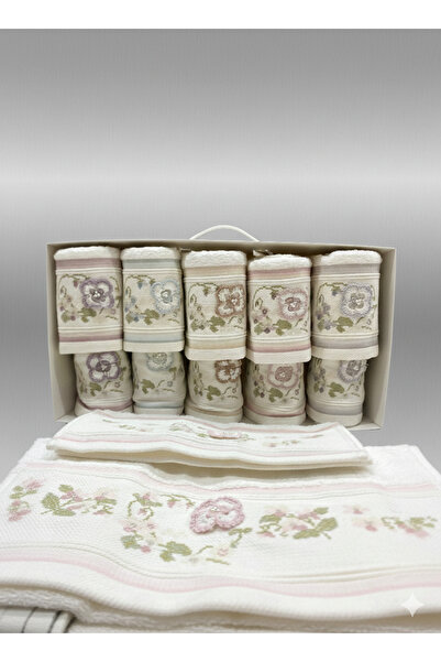 Fiesta Tekstil Analı Kızlı 12 Parça Defne Bambu Havlu Seti