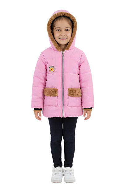 CRASSİ Girl/boy child coat Hooded fur-lined illuminated device