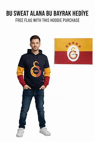 Galatasaray Logo original cu licență, negru, pentru ADULTI Ka cu glugă AYRAK,...