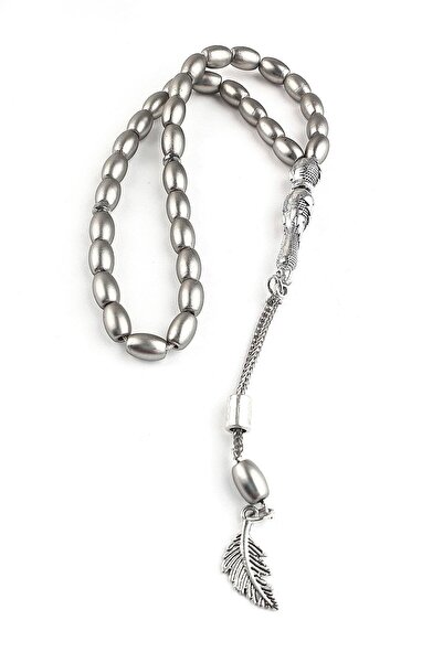 OSESHOP Hematite Steel Tassel Design Natural Stone Prayer Beads