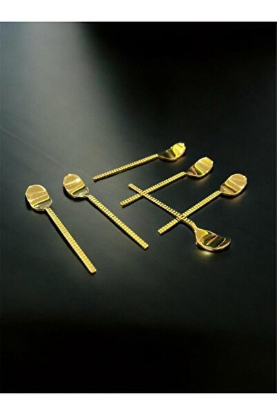 Tiamo MİOS Gold Titanyum Çay Kaşığı 6’lı Set