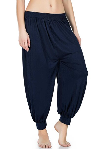 Derya Kurşun Şalwar cu manşetă bleumarin 0527-LCVRT