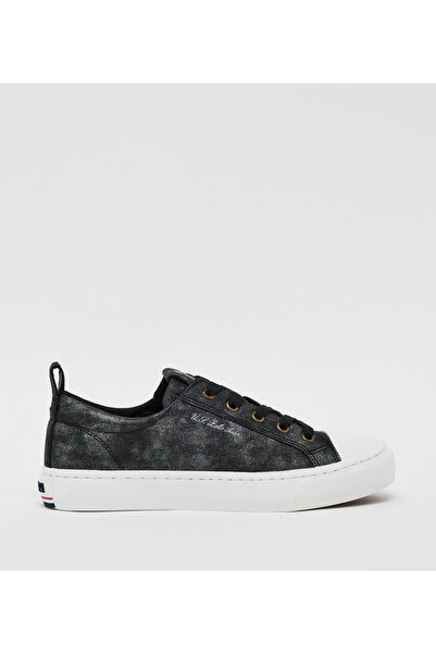 U.S. Polo Assn. حذاء رياضي نسائي أسود منخفض مريح
