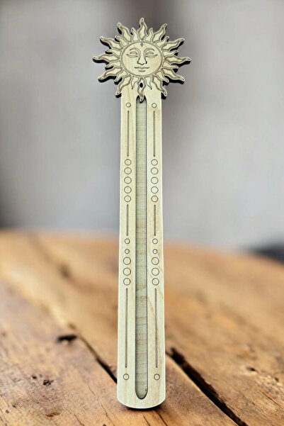 BenomTech Güneş Figürlü Lazer Kesim Ahşap Tütsülük