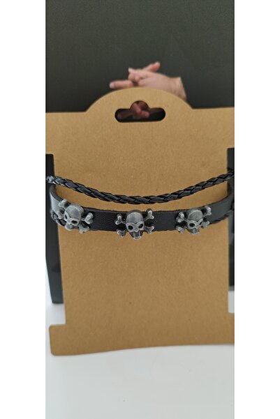 MJCM SARL Punk Style Gothic Bracelet, Adjustable Faux Leather Bracelet, Suita...