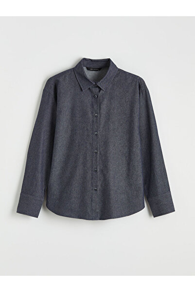 LC Waikiki قميص جينز نسائي بنقشة النيلي