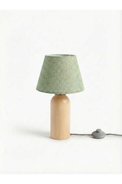Tapo Design Loop Ahşap Natural Abajur | Yatak Odası Masif Başucu Lambası | Sa...