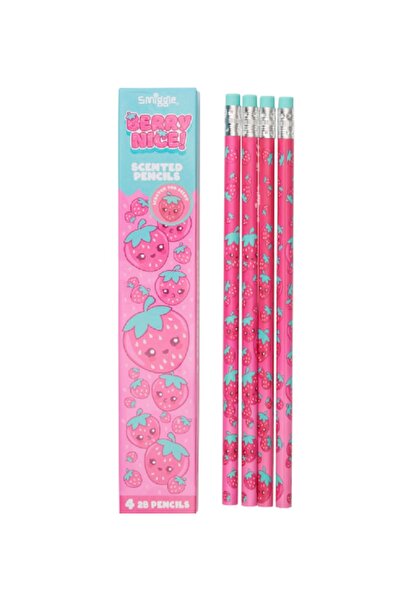 SMIGGLE Strawberry Scented 2B Pencil 4 Pack