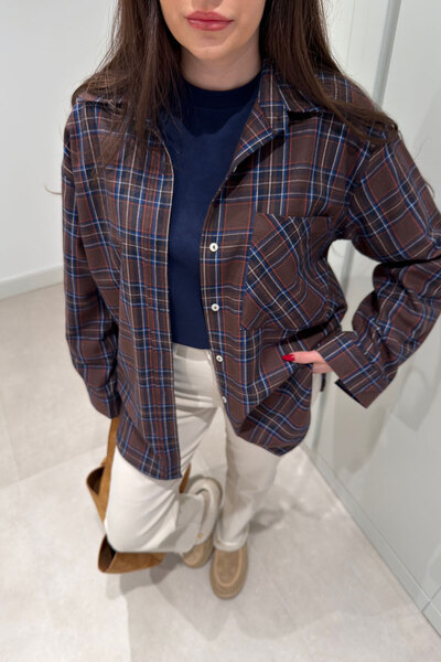 MAGARDE Cămașă în carouri tip lumberjack - MARO
