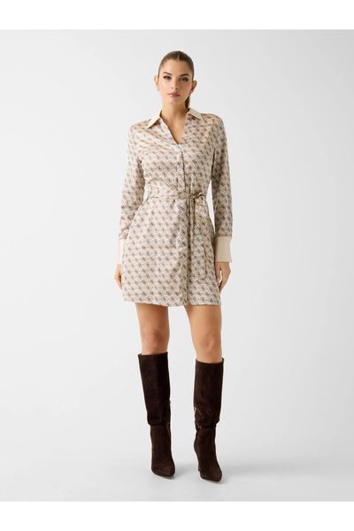 Guess Long Sleeve Blerta Shirt Women's White Dress W6Rk90Wf1T2-P1We