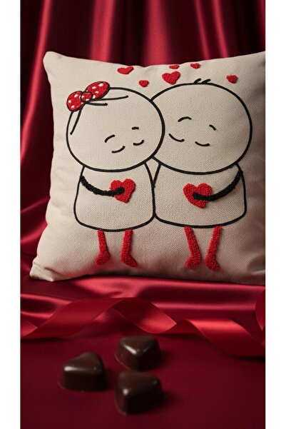 Go Veform Husă pentru pernă cu tematică dragoste, brodată, 2 bucăți, 43x43 cm...