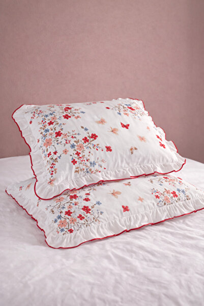 GÖRMEZ TEKSTİL Set of 2 Ruffled Pillowcases Anceline 50X70 cm – Stylish and D...