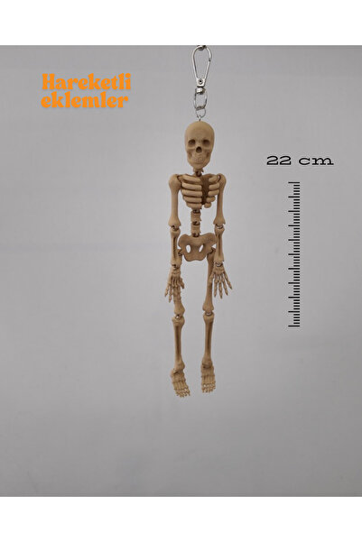 3DcraftTr 22cm Hareketli İskelet Figürü - Çanta, Anahtarlık ve Dekor Aksesuarı