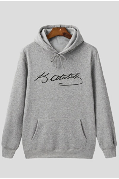 ALCİNOUS سترة رياضية مطبوعة عليها توقيع أتاتورك مع قلنسوة