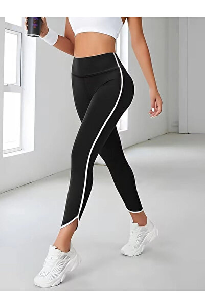 Generic Brand Women's High Waist Side Striped Detail Diver Leggings