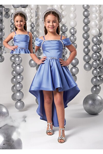 Lidya Kids TAŞ FİYONK DETAYLI KUYRUKLU ABİYE