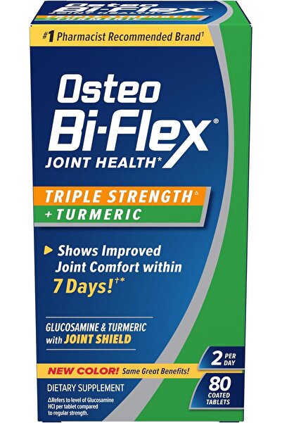 Osteo Bi-Flex - Health Triple Strength Plus Turmeric 80 Coated Tablet (S)