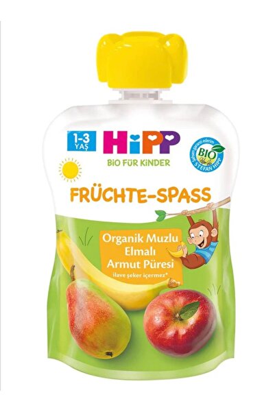 Hipp Organik Muzlu Elmalı Armut Püresi 100 gr ( 8 Li )