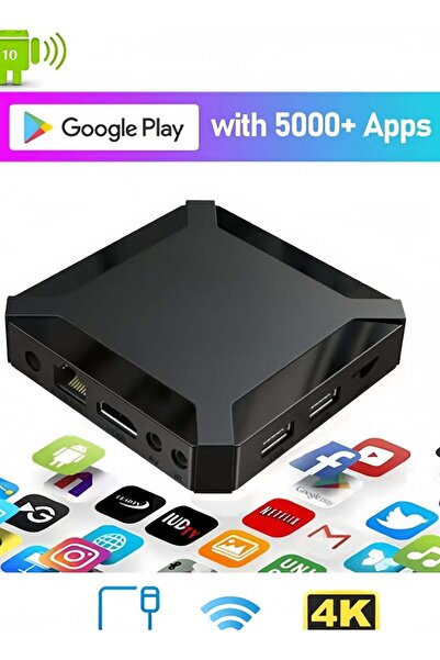 Generic جهاز استقبال تلفزيوني بدقة 4K UHD يعمل بنظام Android 12.1، مزود بتطبي...