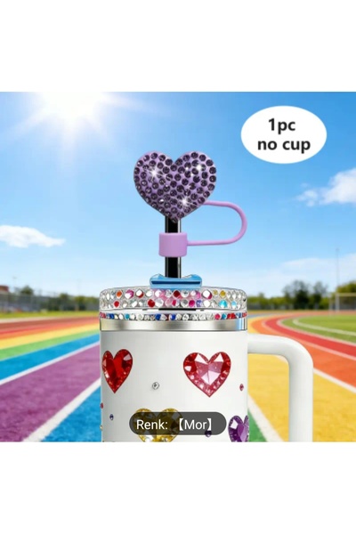 Bymarka AKSESUAR PİPET KORUMA TIPASI KALPLİ TAŞLI MOR 30-40 OZ