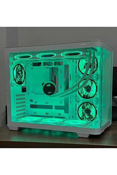Symoon Anime Karakterli 7 ARGB Fanlı 360MM Sıvı Soğutmalı 750W 80+ Powerlı Beyaz Akvaryum Kasa