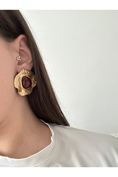 Charmist أقراط قهوة فولاذية غير متماثلة من نوع لالين إم إن جي