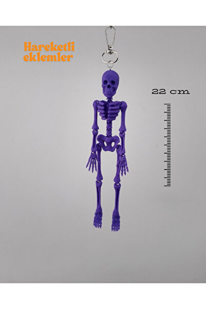 3DcraftTr 22cm Hareketli İskelet Figürü - Çanta, Anahtarlık ve Dekor Aksesuarı