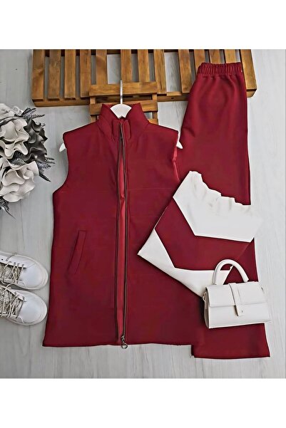 asyadabutik Дамски комплект от 3 части: яке с ватирана подплата, панталони и ...