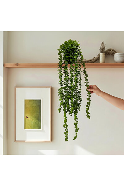 ERHAN FLOWERS Elite Yapay Çiçek mini Saksıda 80 Cm Yoğun Yapraklı Koyu Yeşil ...