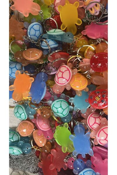 E.B EBRULİ BONCUK Noctilucent Turtle Keychain Mixed Color 3 Pieces
