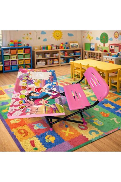 BİLGİ KİTABEVİ Çocuk Ders Çalışma Masası Lüks Katlanabilir Ayarlanabilir Sand...