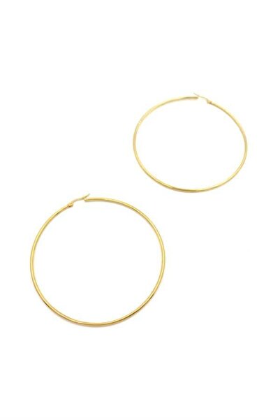 MENESSA Steel hoop earrings - 7 cm - gold