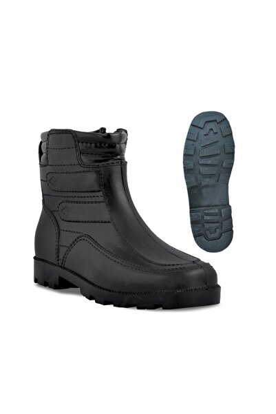 Emek İçi Yünlü Kürlü Su Geçirmez Fermuarlı Kısa Çizme Bot